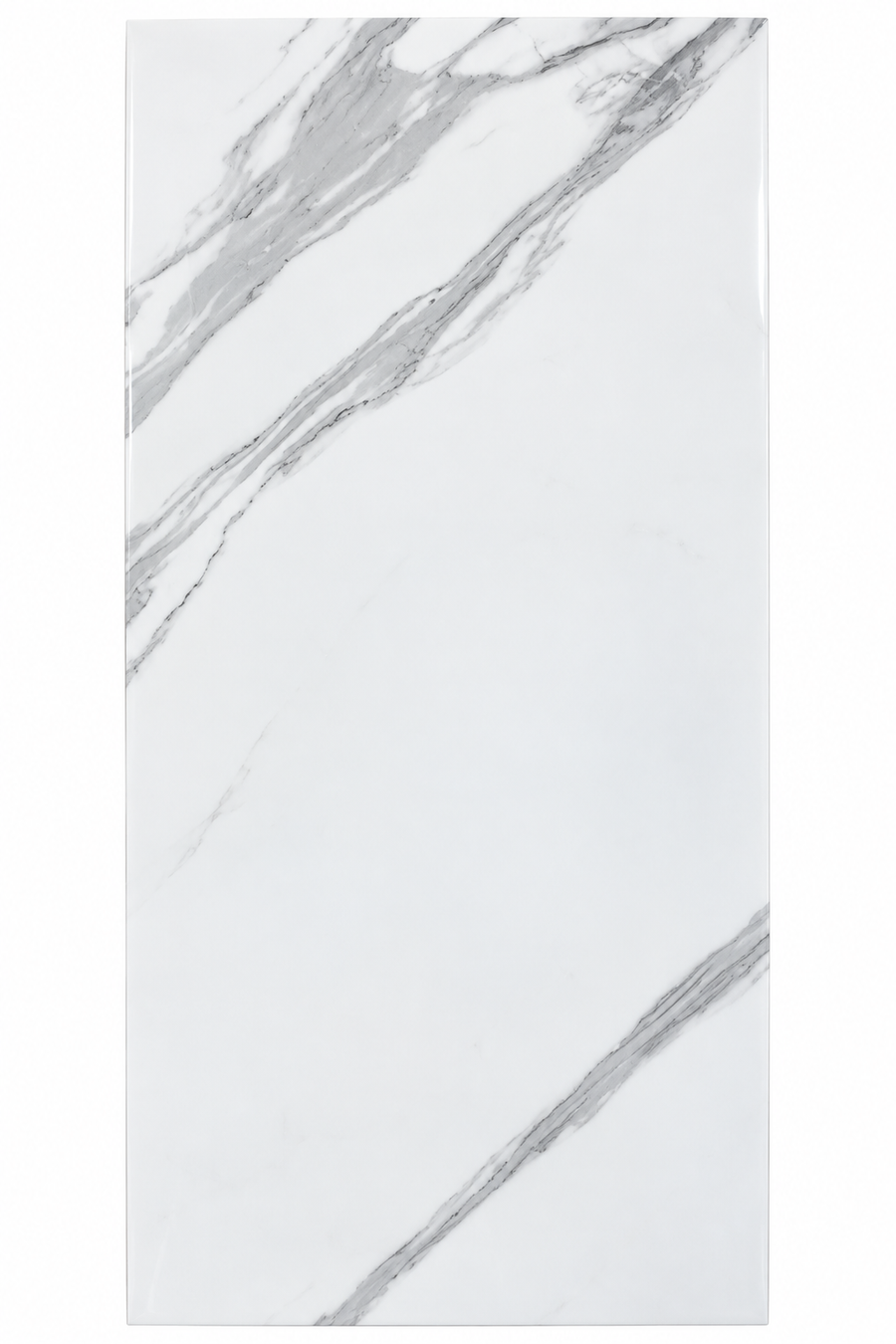 Royal Statuario Grey Polished Marble Effect Tile – 30 × 60 cm