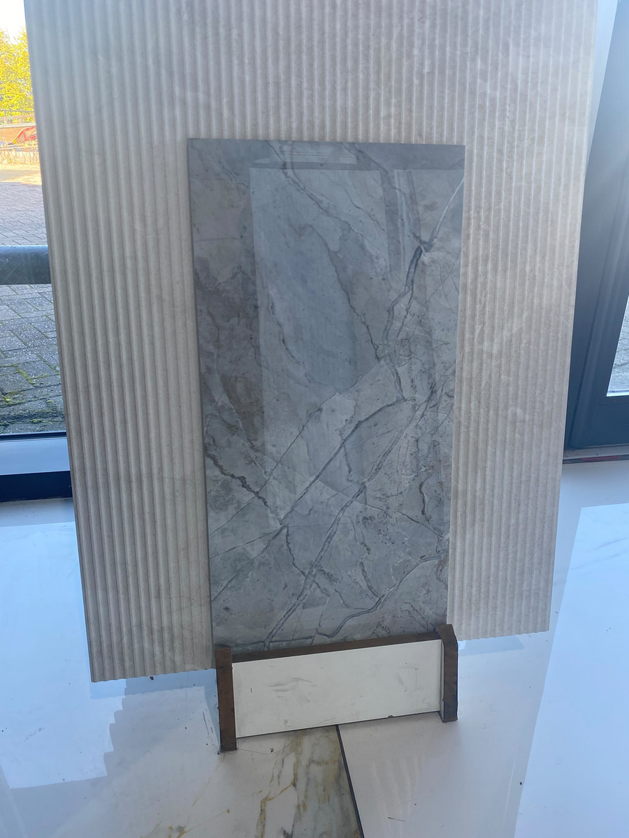 Fantasy Grey Polished Marble Effect Tile – 30 × 60 cm