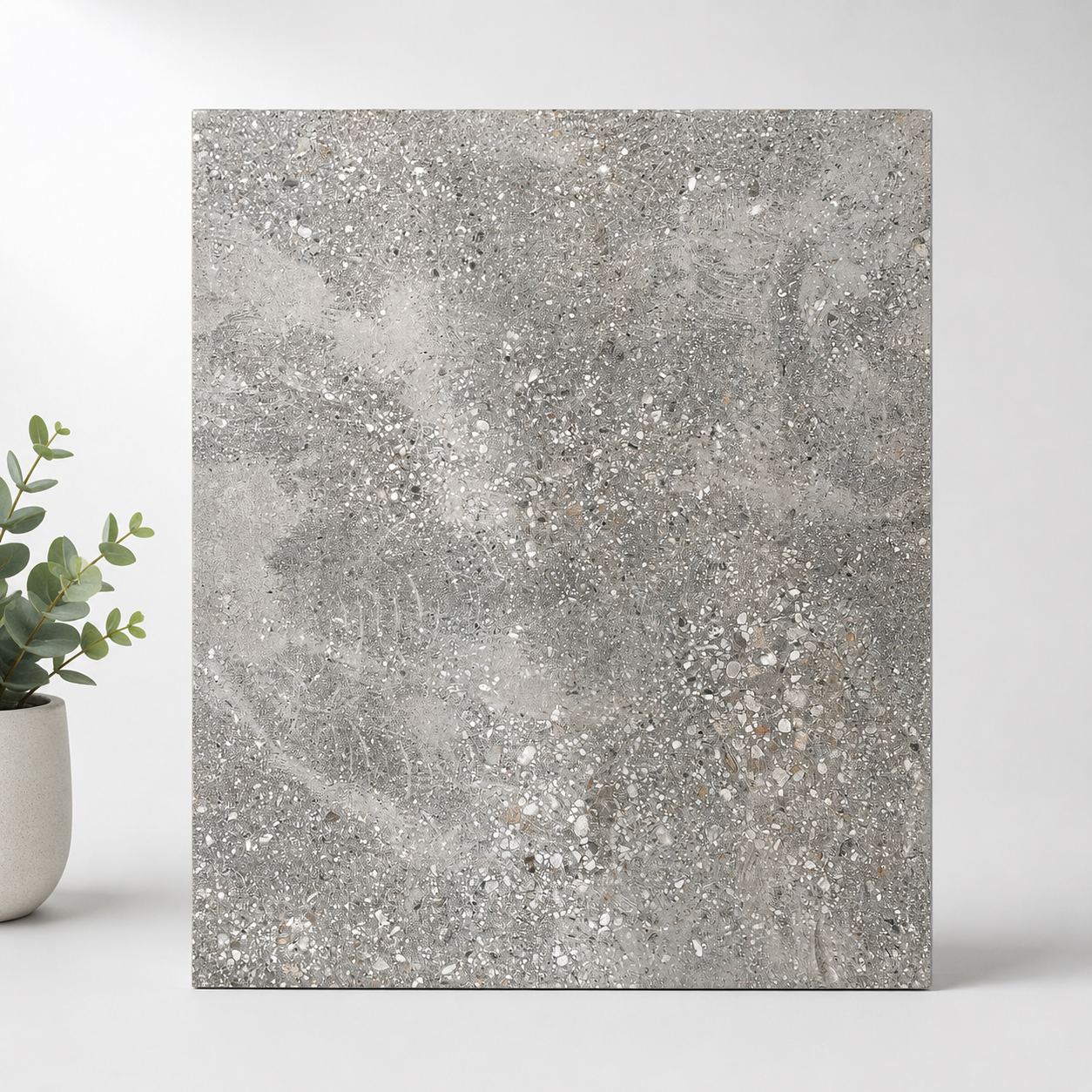 Indian Grey Terrazzo-Effect Outdoor Tile